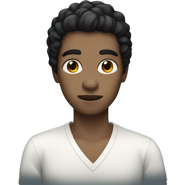 black hair, white skin, suspense emoji