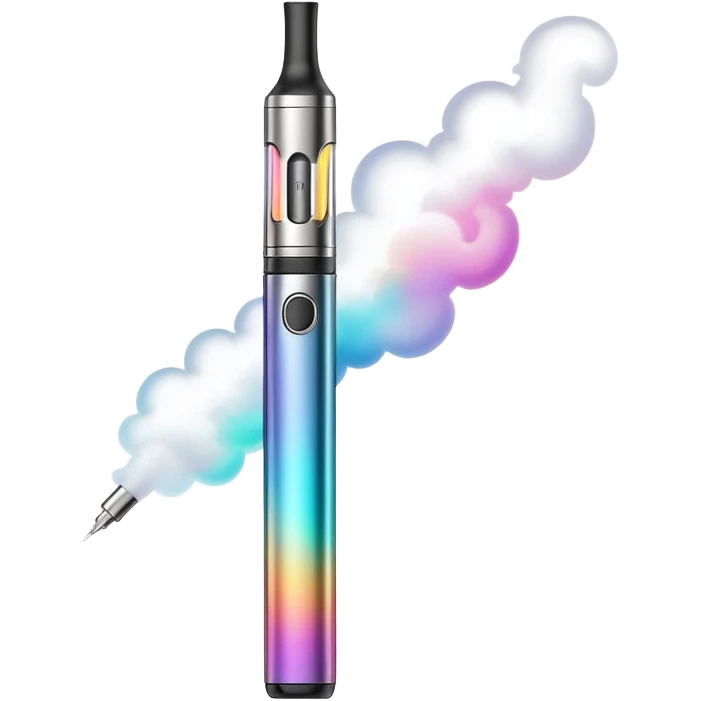 colorful modern vape pen with visible vapor cloud emoji