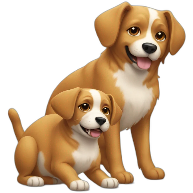 cat and dog playing emoji