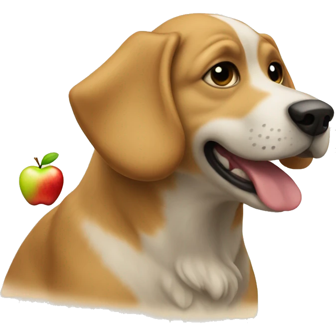 Dog and apple  emoji