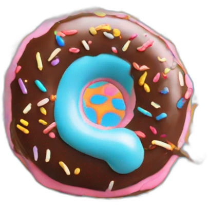 Mr blobby licking chocolate donut emoji