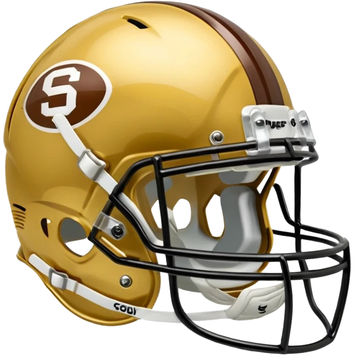 College football player helmet in gold color ( where is player face) emoji