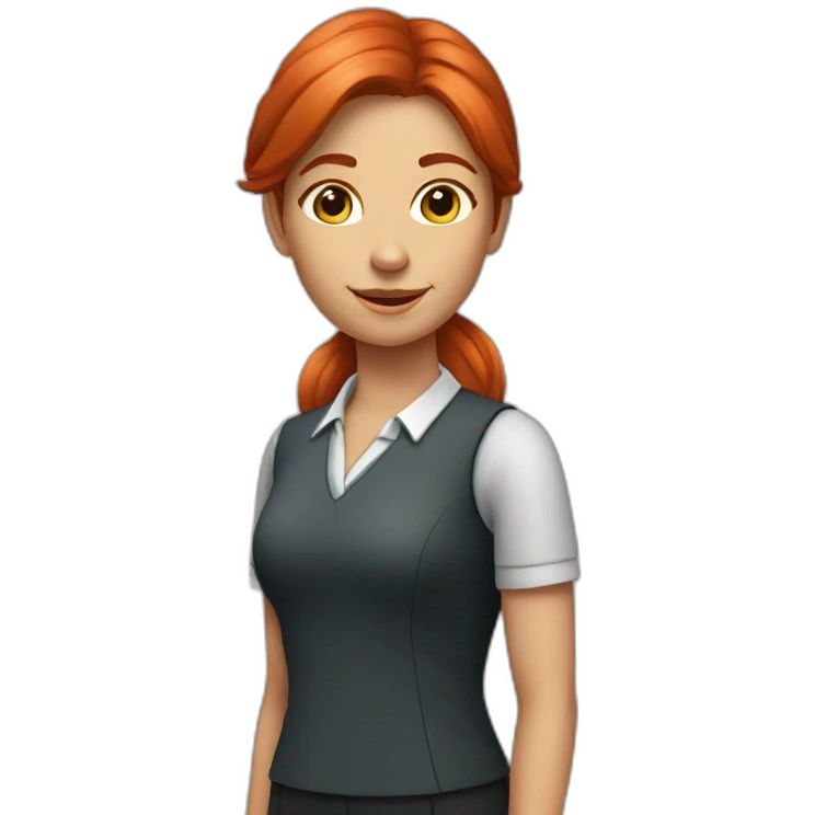 Red hair teacher young girl emoji
