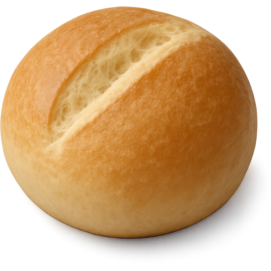 realistic round bread roll, soft and fluffy, detailed texture emoji