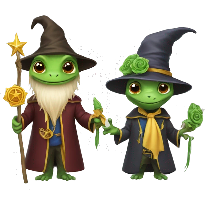 Lizard and wizard with rosettes emoji