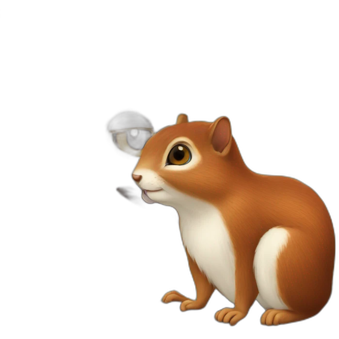 squirrel whispers something in the cat's ear emoji