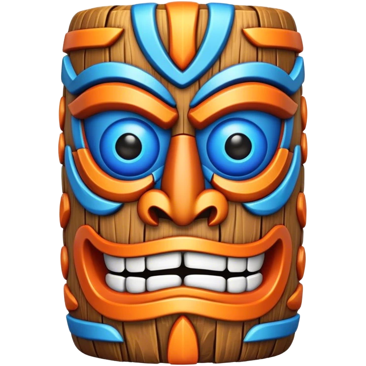 Tiki with colors blue and orange-butterfly-tornado-fun-love emoji