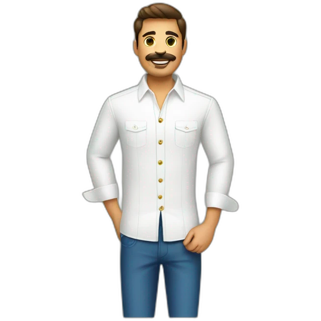 hombre usando guayabera emoji