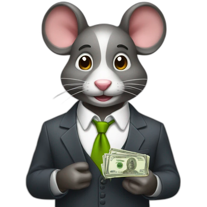 raton con traje y dinero emoji