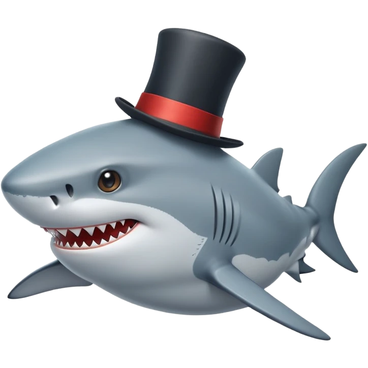 Shark with a top hat emoji