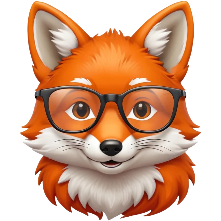 Fox with glasses and smirking  emoji