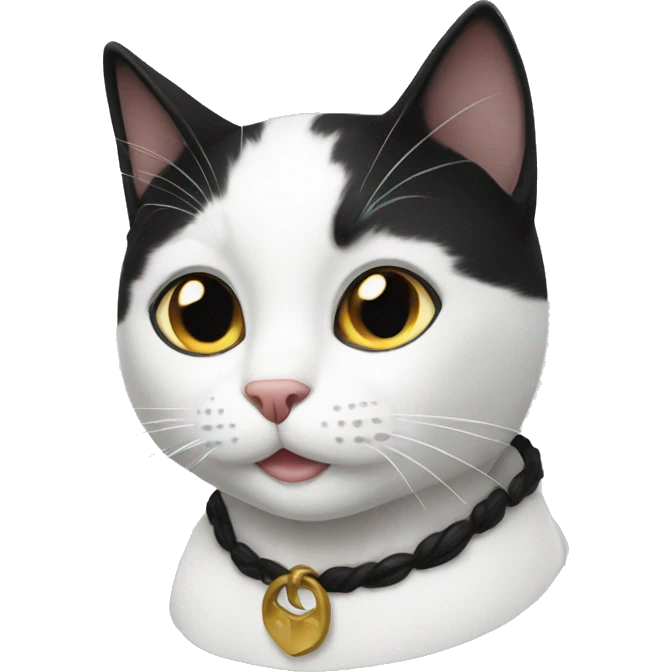 white and black cat emoji