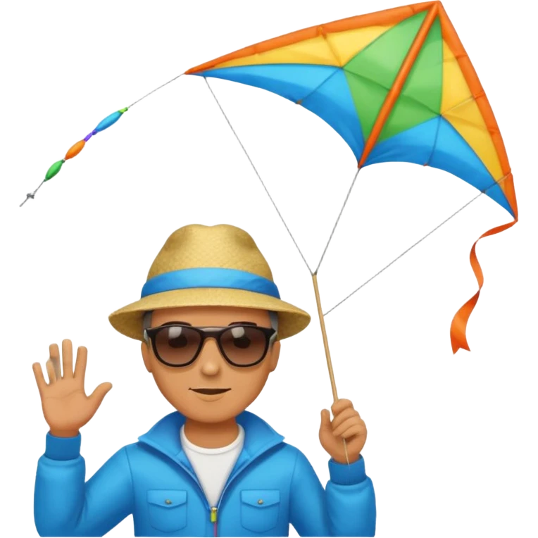 Man with kite,Kite Flyers, big kite emoji