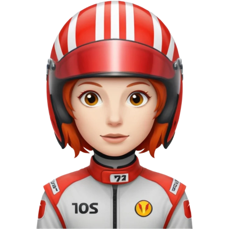 red haired racer emoji