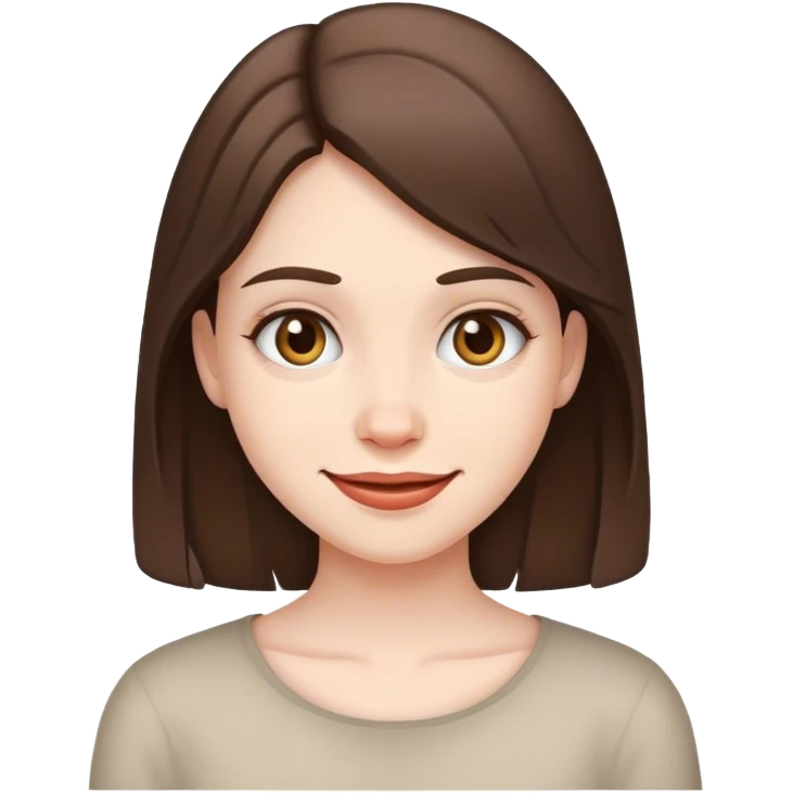 pale brunette girl with sarcastic smile emoji