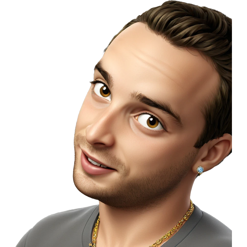smiling boy with jewelry emoji