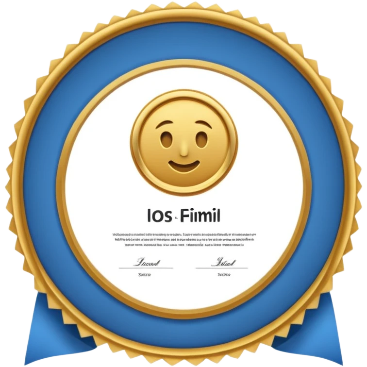 certificat blue emoji