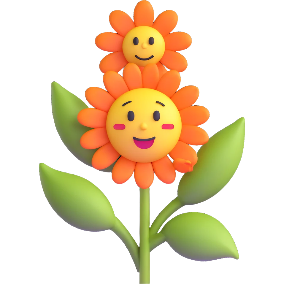 sad flower with a sad face emoji