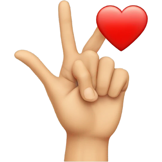 An index finger pointing a heart emoji
