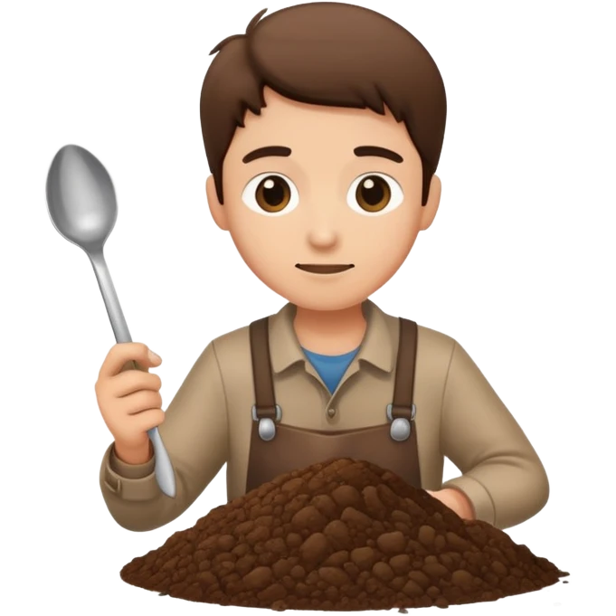 Spoon digging soil emoji