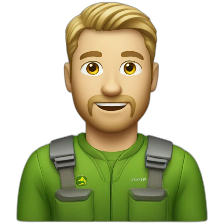 white man john-deere driver emoji