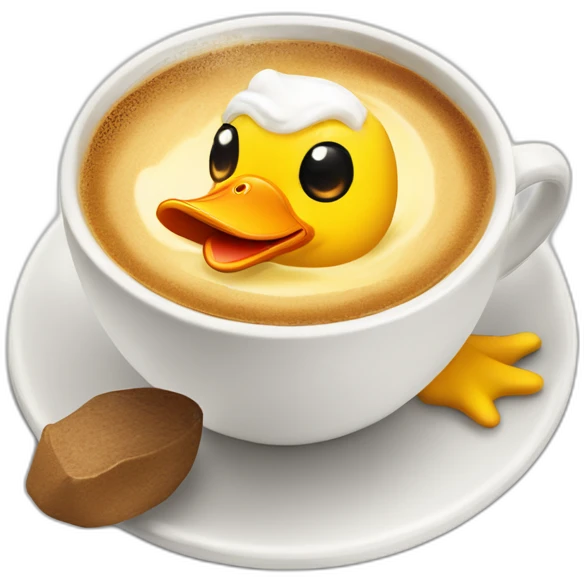 quackuchinno coffee (a yellow cappuchino with a duck in the foam emoji