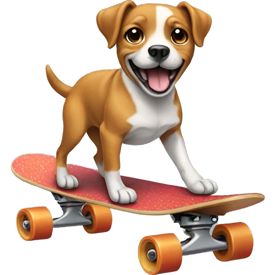 Dog riding a skateboard emoji