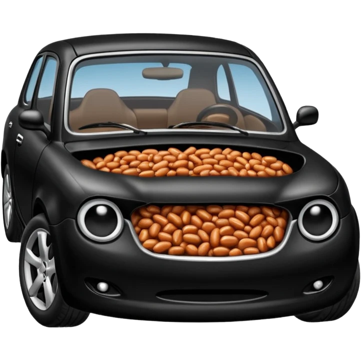 Car with beans in it and stuck in tar emoji