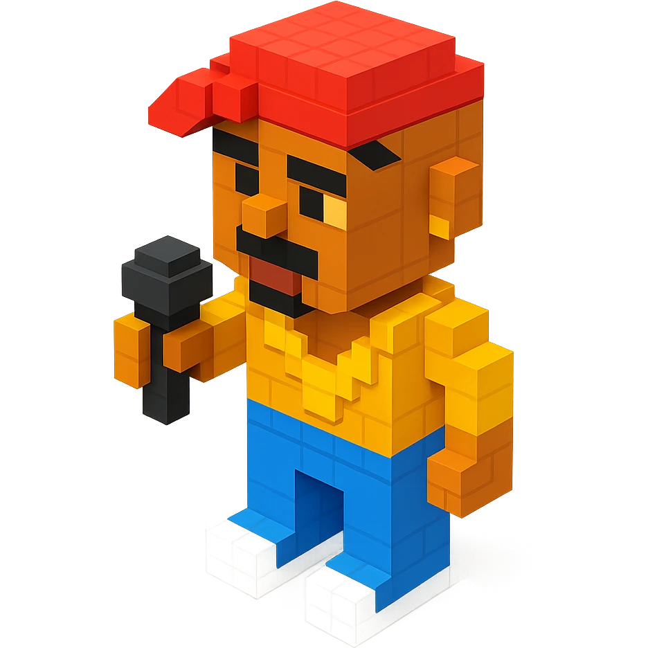 Lego version of 2Pac holding a microphone emoji