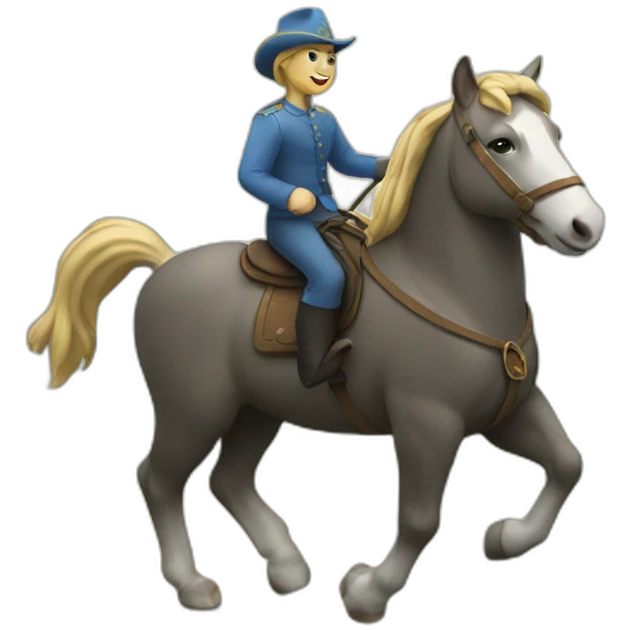 Un chat sur un cheval emoji
