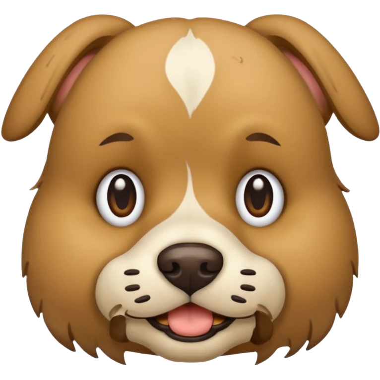 mud and hay stuck on dog face emoji