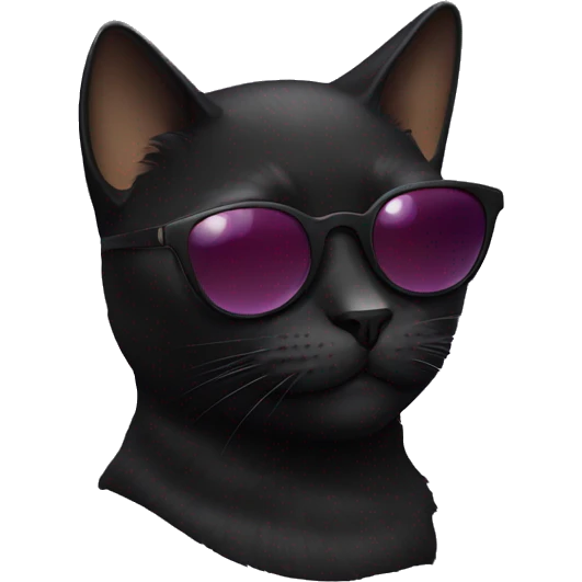 black Cat with sunglasses emoji