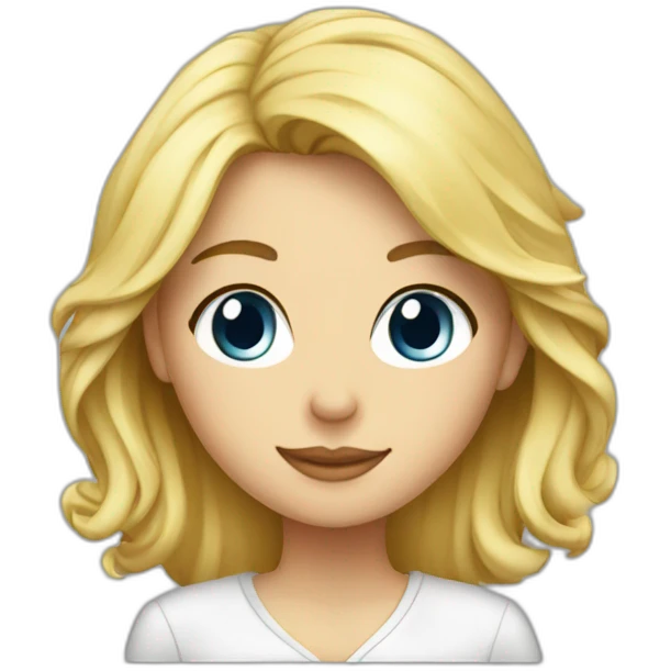 blonde girl on printer emoji