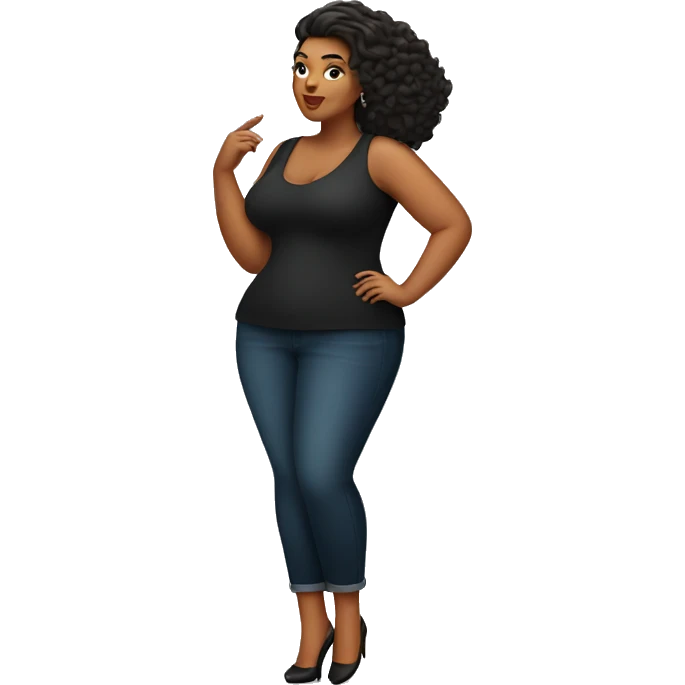Curvy plus size lady emoji