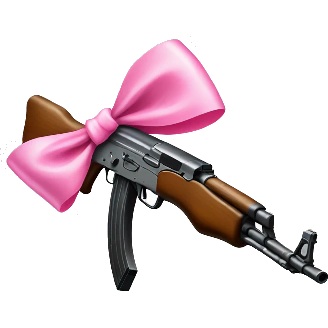 Ak47 with pink bow on it emoji