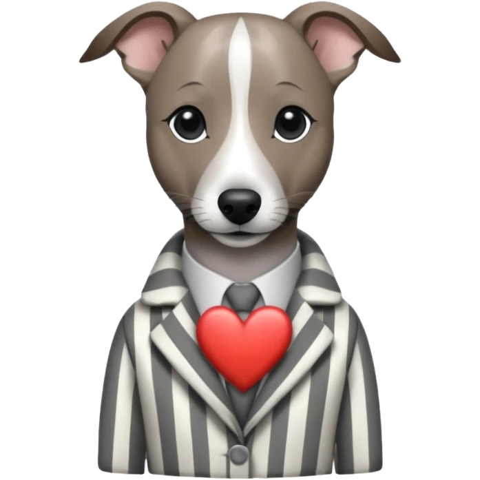 brindle stripes grey whippet hearts emoji