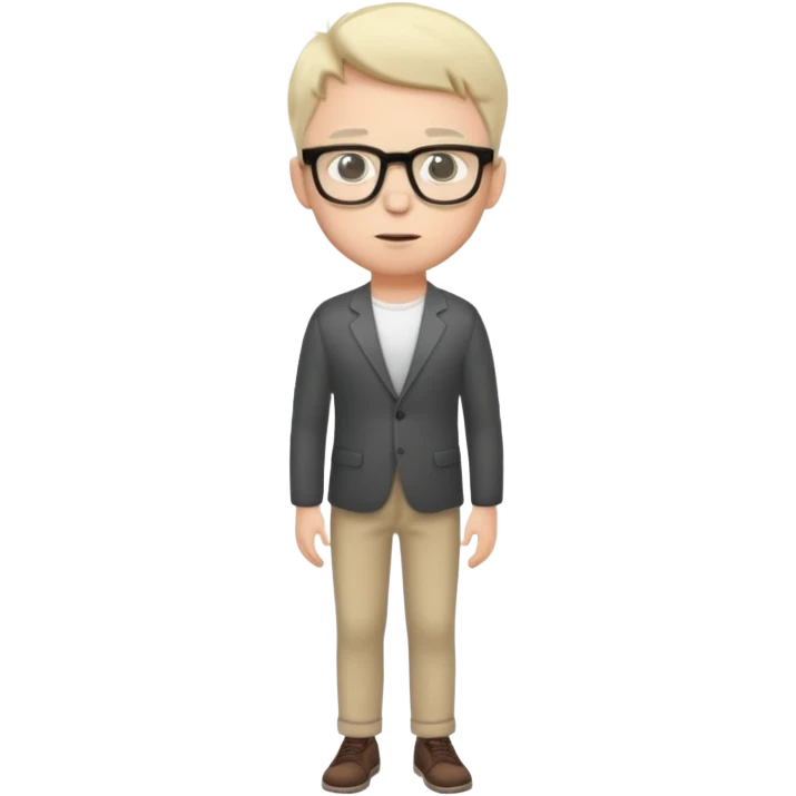 white male model wearing glasses full body emoji