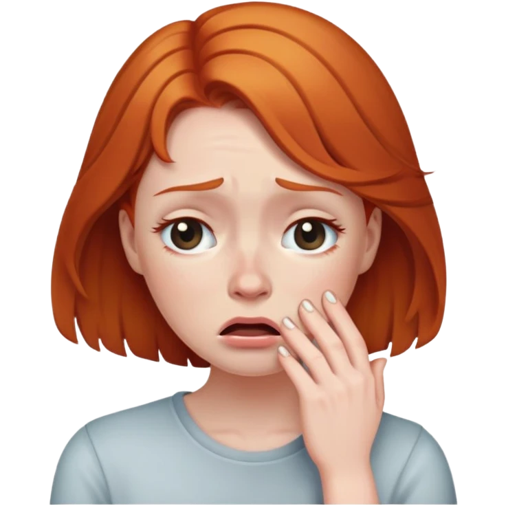 Crying ginger haired woman cute emoji