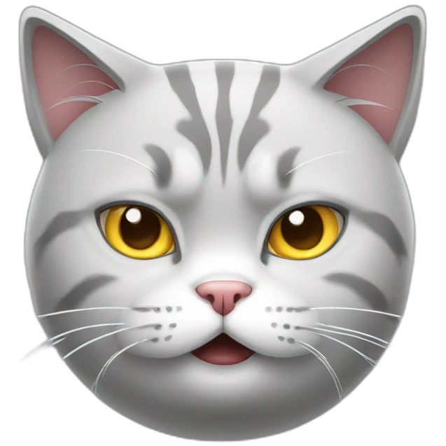 fat light gray and white cat angry face emoji