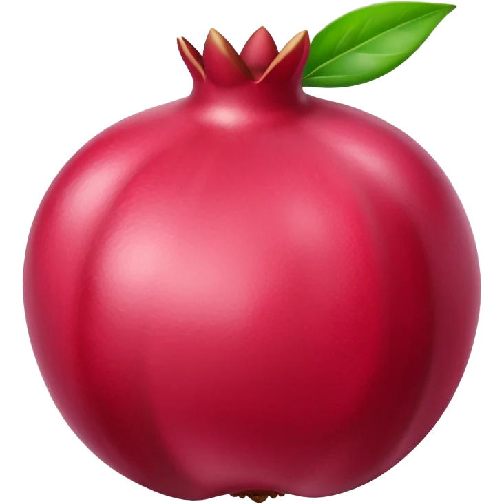 pink pomegranate with leaf emoji