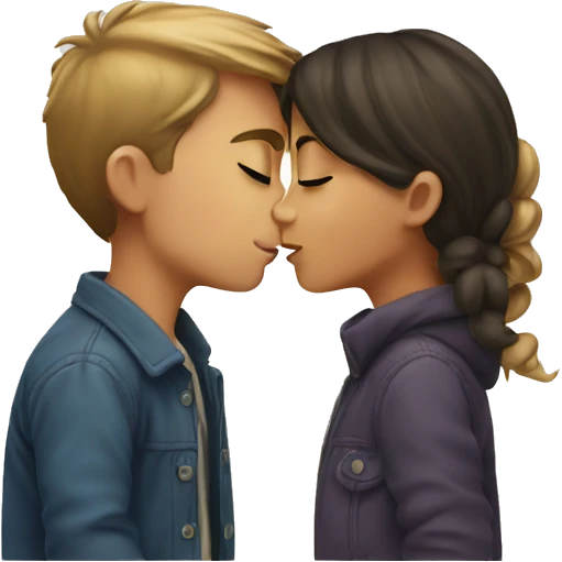 Boy kiss a girl  emoji