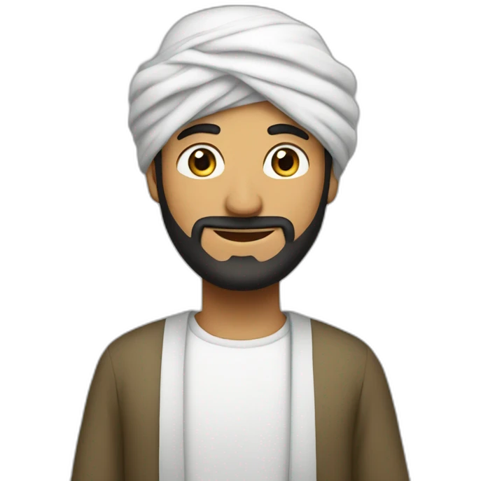 Muslim man wear a turban and he is salam  emoji