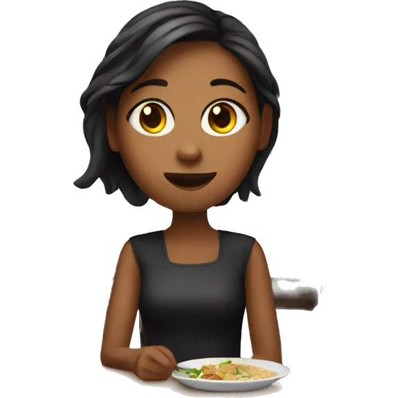 Girl in restaurant  emoji