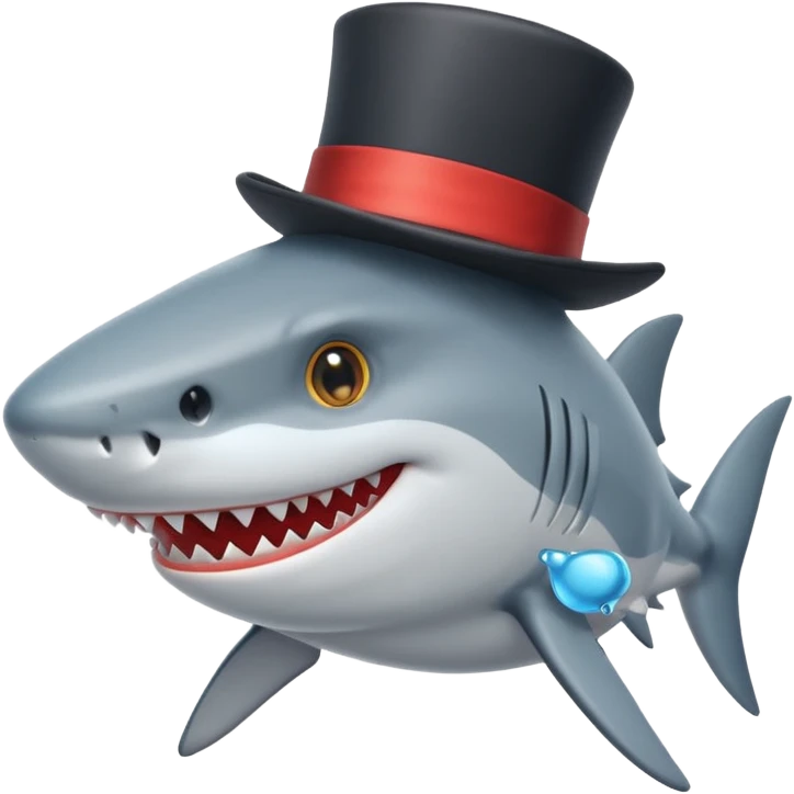 shark wearing a top hat emoji