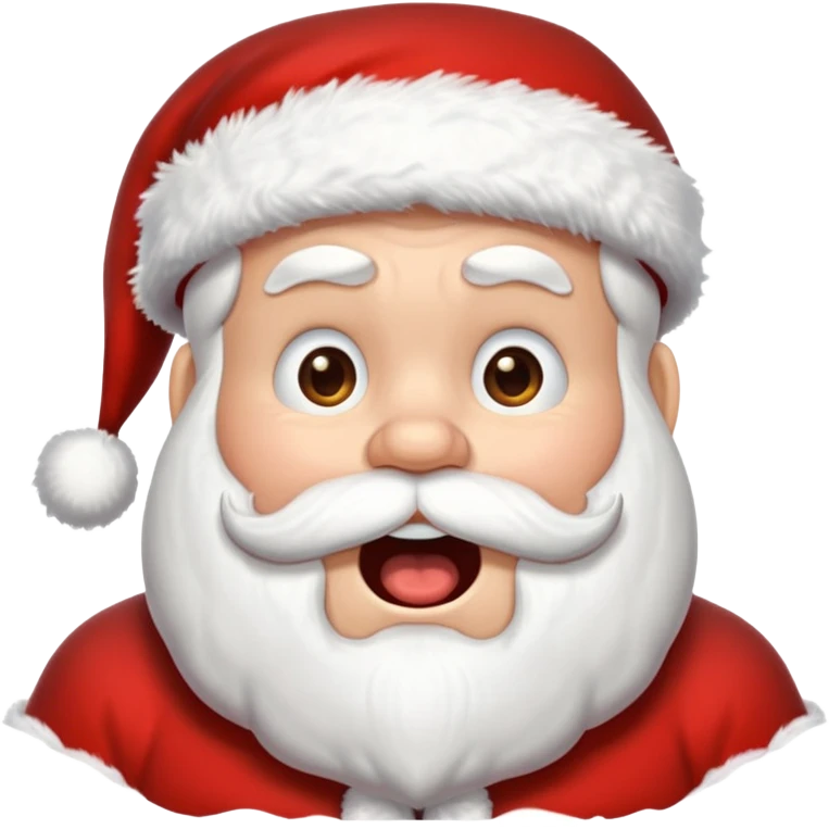 babbo natale ricoperto di neve con la bocca apary emoji