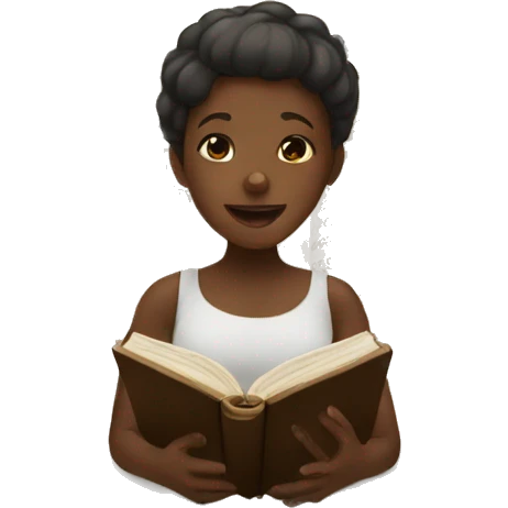 Black girl reading bible emoji