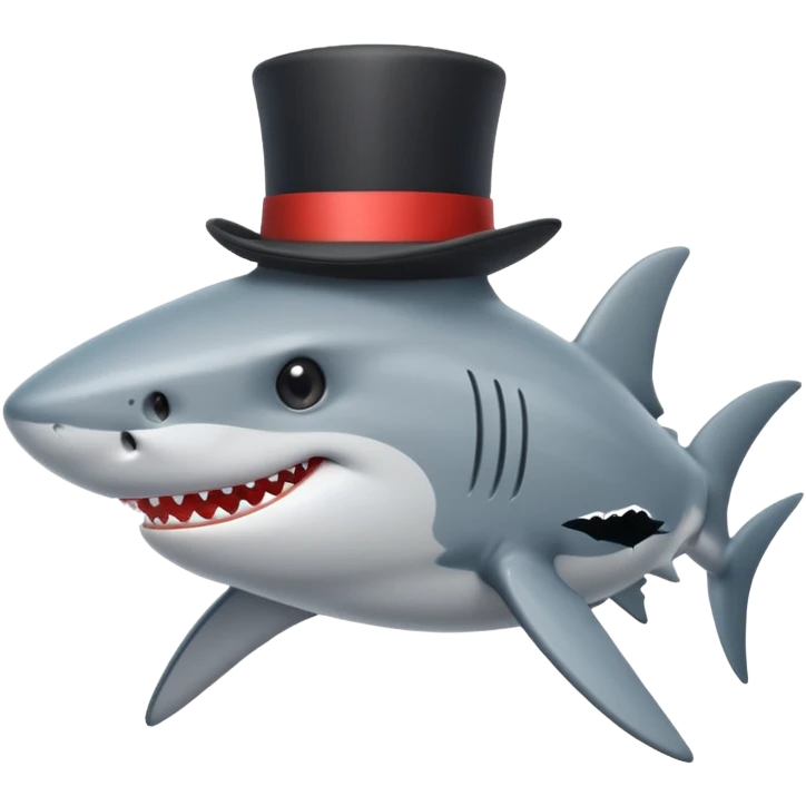 Shark with a top hat emoji