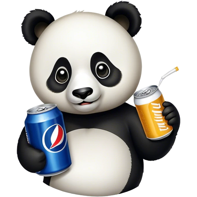 Panda bear drinking miller lite emoji