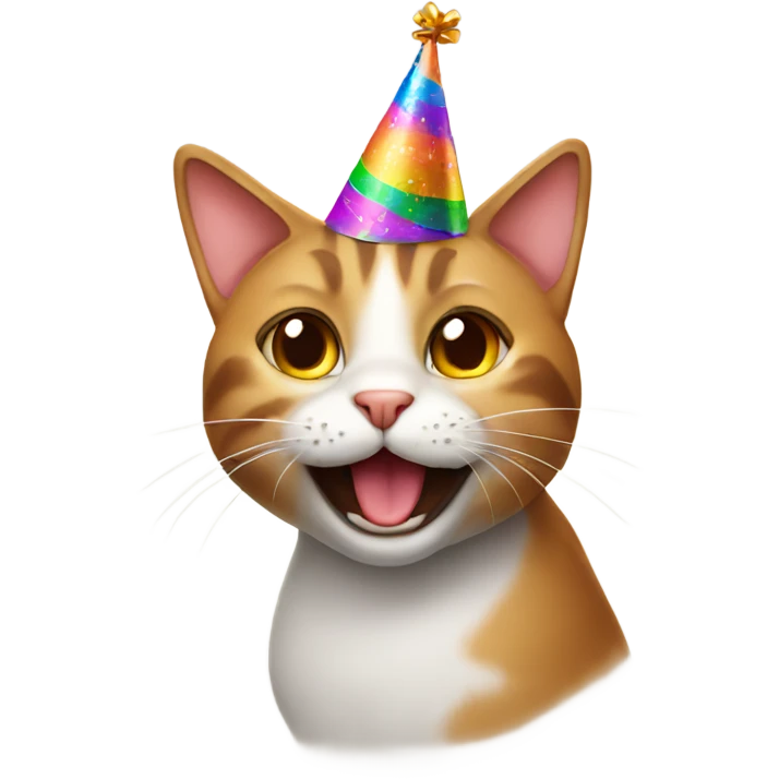 cat with birthday hat emoji