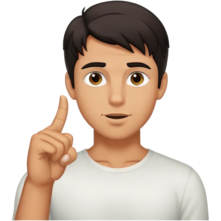 Sigma Boy com um dedo a calarte emoji